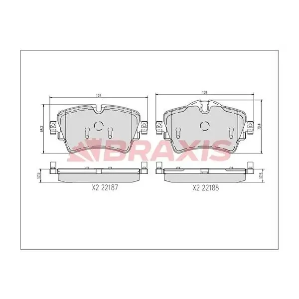 Braxis Ön Fren Balatası – AA0734 / OEM 34116860017