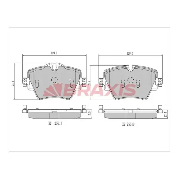 Braxis Ön Fren Balatası – AA0754 / OEM 34106884492