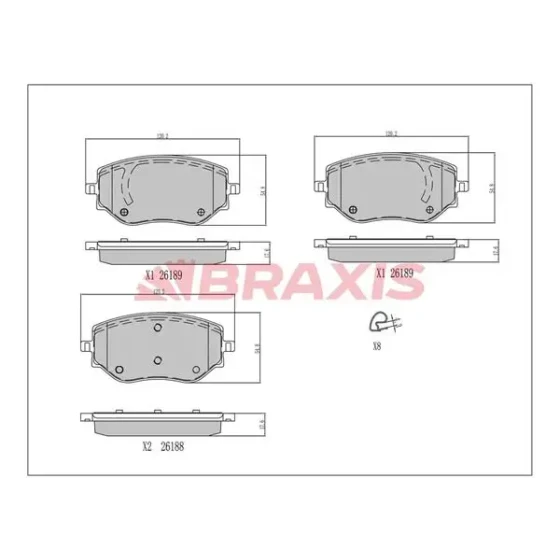 Braxis Ön Fren Balatası – AA0787 / OEM D106000Q1J ürün görseli