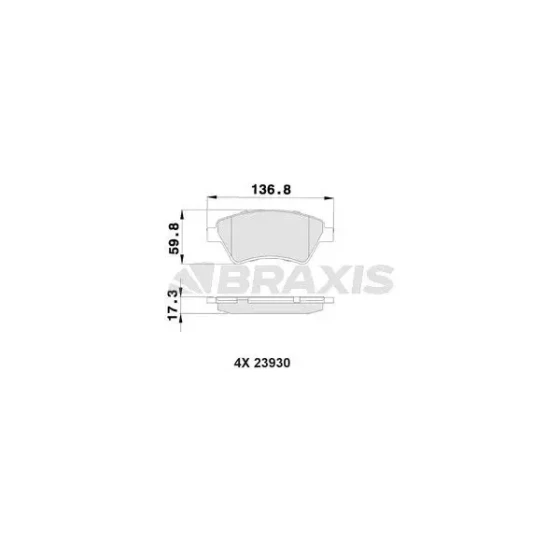 Braxis Ön Fren Balatası – AB0018 / OEM 410608713R ürün görseli