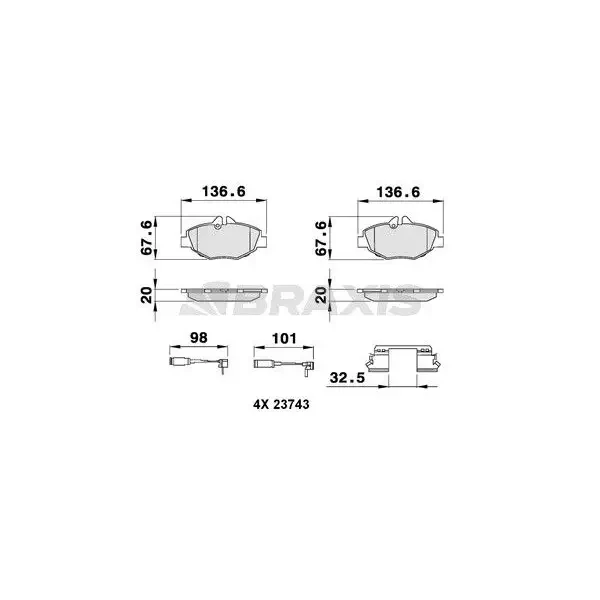 Braxis Ön Fren Balatası – AB0073 / OEM A0034209920