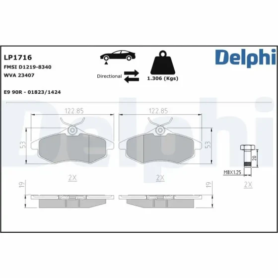 Delphi Ön Fren Balatası – LP1716 ürün görseli