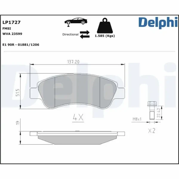 Delphi Ön Fren Balatası – LP1727