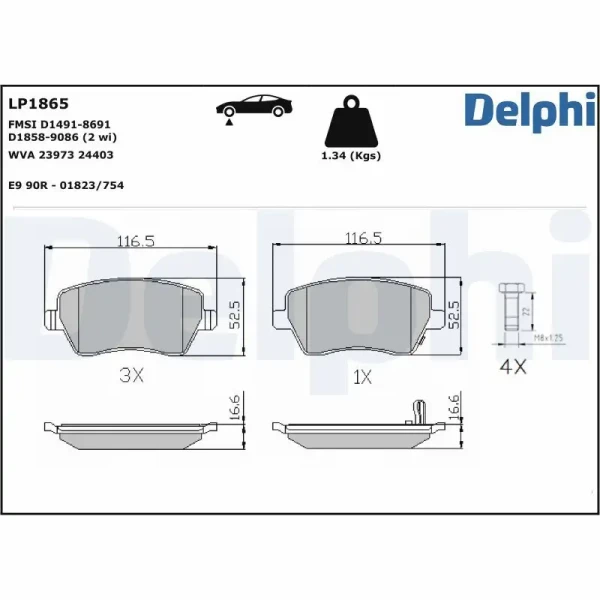 Delphi Ön Fren Balatası – LP1865