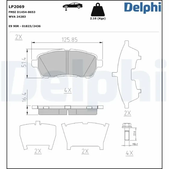 Delphi Ön Fren Balatası – LP2069 ürün görseli
