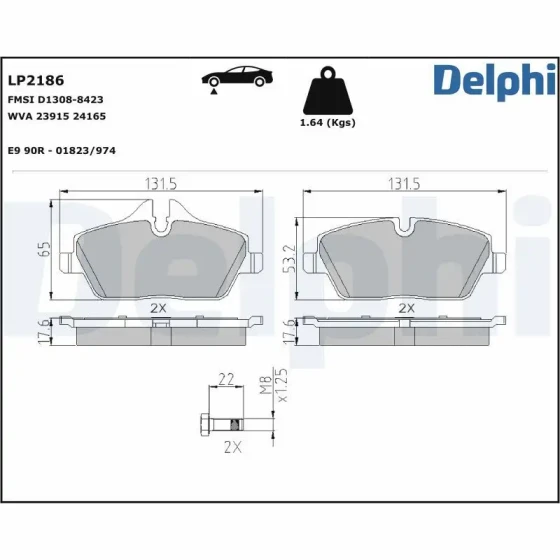 Delphi Ön Fren Balatası – LP2186 ürün görseli