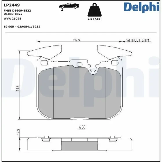 Delphi Ön Fren Balatası – LP2449 ürün görseli