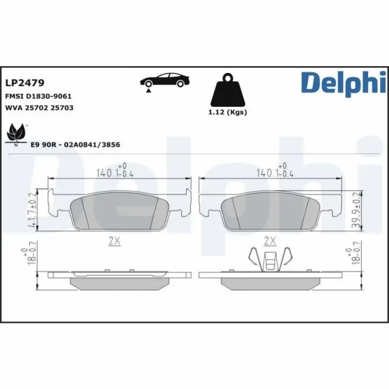 Delphi Ön Fren Balatası – LP2479 ürün görseli