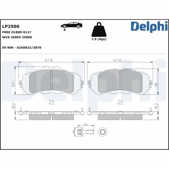 Delphi Ön Fren Balatası – LP2506 ürün görseli