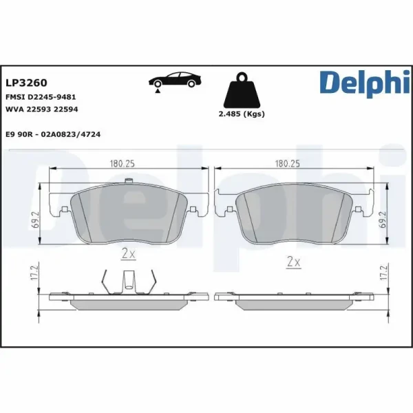 Delphi Ön Fren Balatası – LP3260