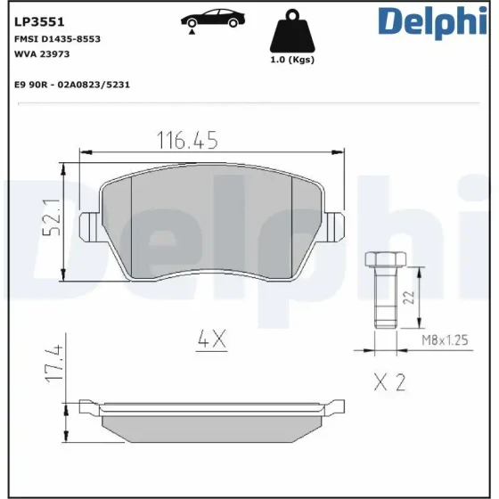 Delphi Ön Fren Balatası – LP3551 ürün görseli