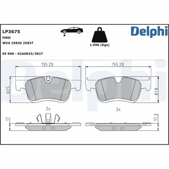 Delphi Ön Fren Balatası – LP3675 ürün görseli
