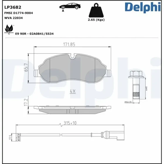 Delphi Ön Fren Balatası – LP3682 ürün görseli