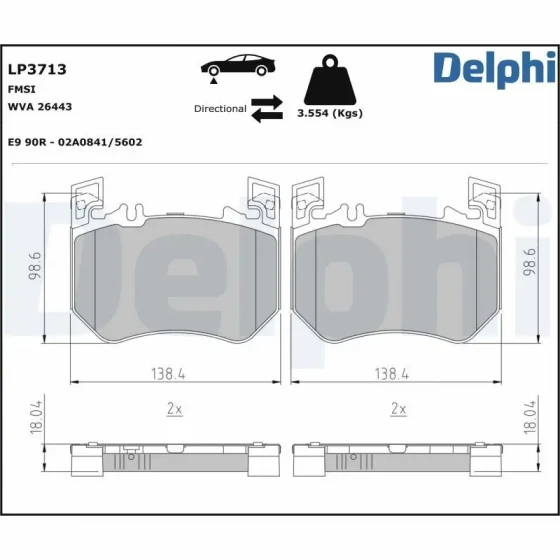 Delphi Ön Fren Balatası – LP3713 / OEM A0004203603 ürün görseli