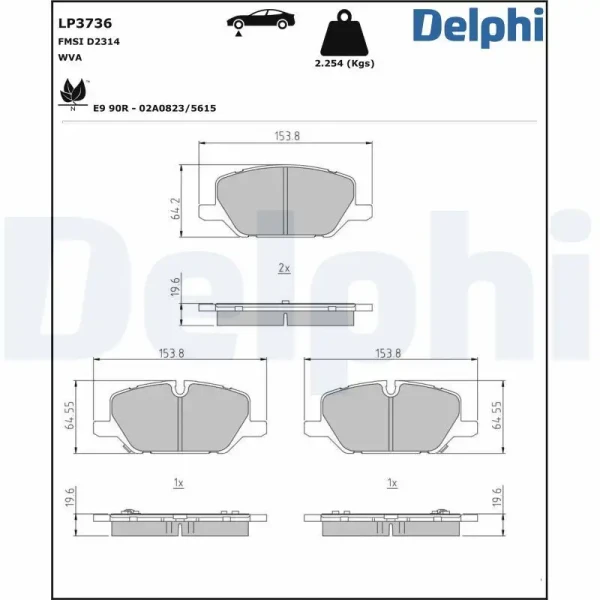 Delphi Ön Fren Balatası – LP3736 / OEM 42794673