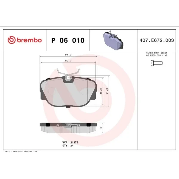 Brembo Ön Fren Balatası – P06010