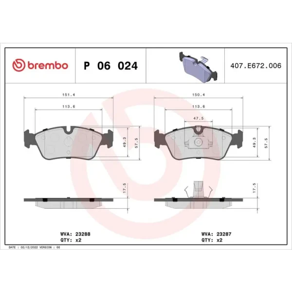 Brembo Ön Fren Balatası – P06024