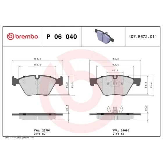 Brembo Ön Fren Balatası – P06040X ürün görseli