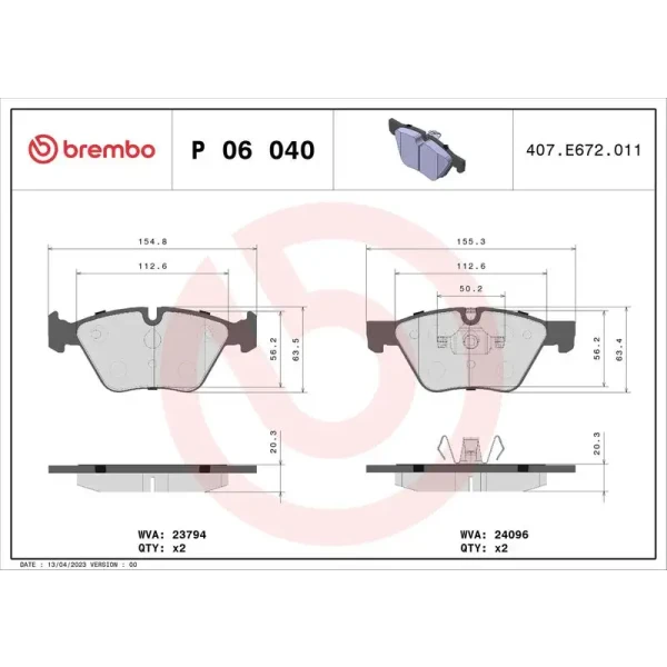 Brembo Ön Fren Balatası – P06040X