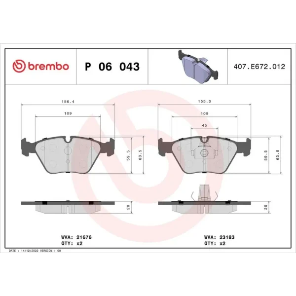 Brembo Ön Fren Balatası – P06043