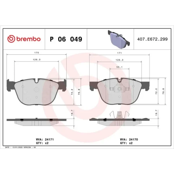 Brembo Ön Fren Balatası – P06049
