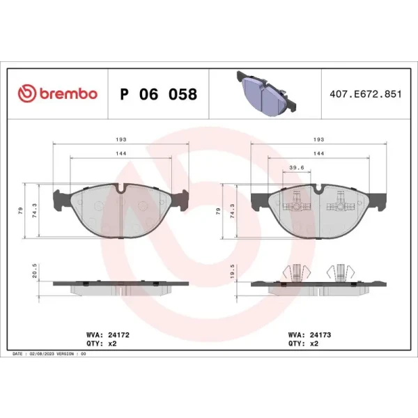 Brembo Ön Fren Balatası – P06058