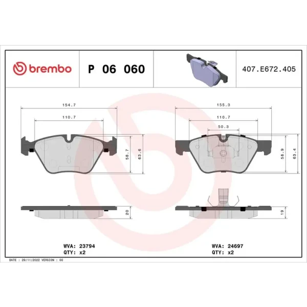 Brembo Ön Fren Balatası – P06060