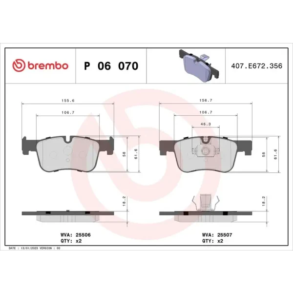 Brembo Ön Fren Balatası – P06070