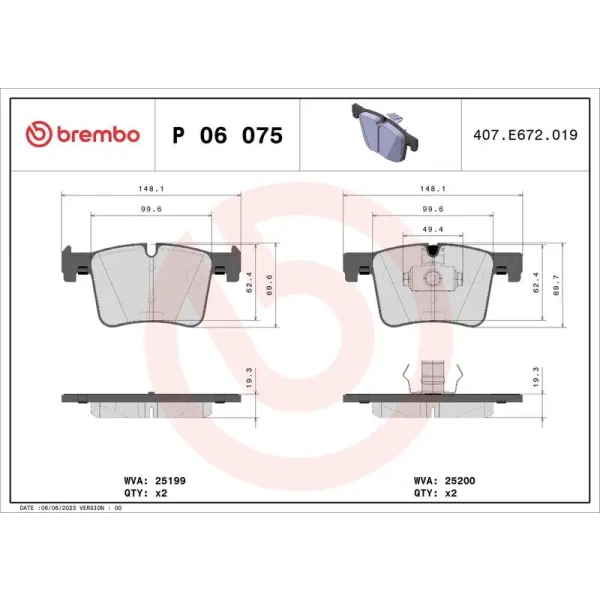 Brembo Ön Fren Balatası – P06075
