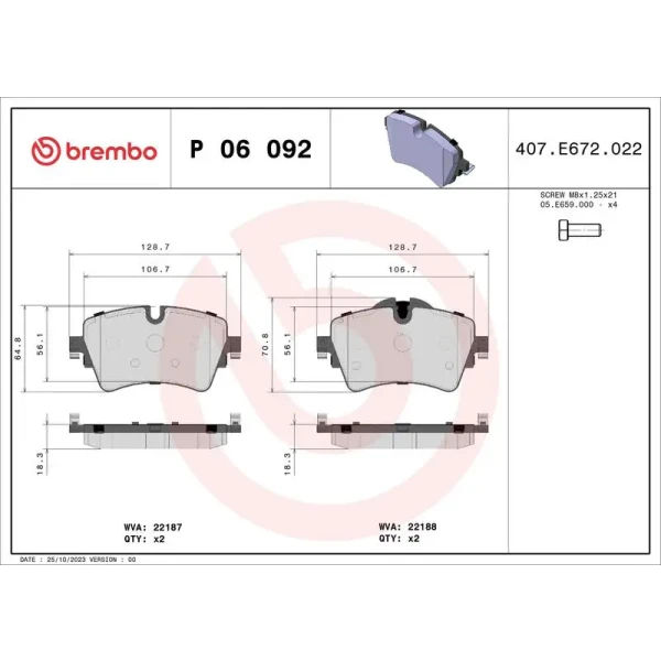 Brembo Ön Fren Balatası – P06092