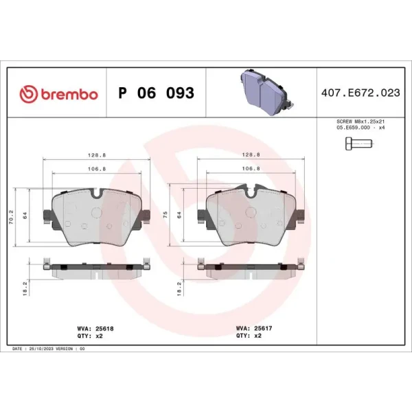 Brembo Ön Fren Balatası – P06093