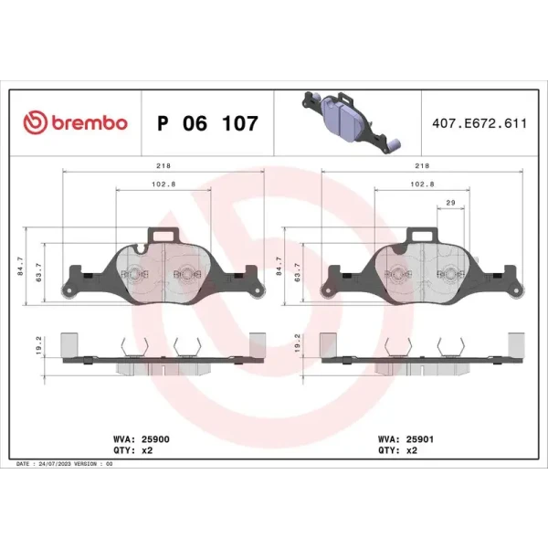 Brembo Ön Fren Balatası – P06107