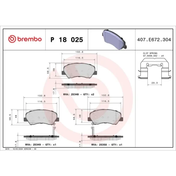 Brembo Ön Fren Balatası – P18025