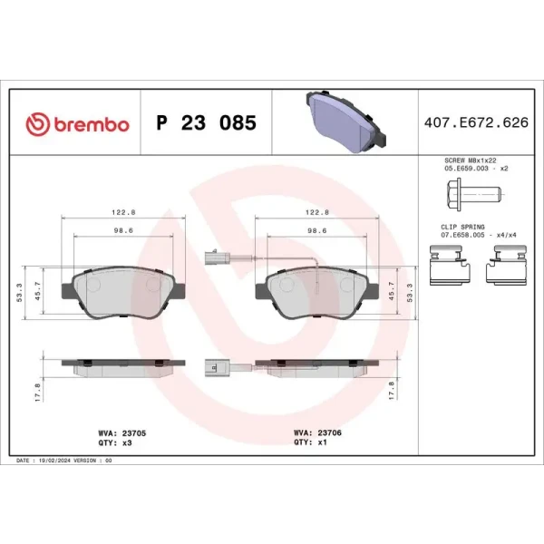 Brembo Ön Fren Balatası – P23085