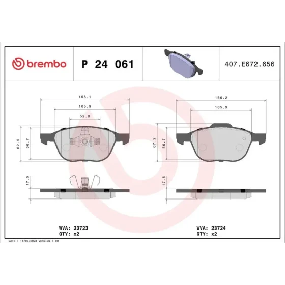 Brembo Ön Fren Balatası – P24061 ürün görseli