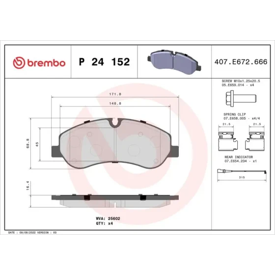 Brembo Ön Fren Balatası – P24152 ürün görseli