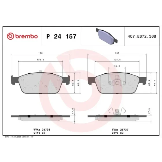 Brembo Ön Fren Balatası – P24157 ürün görseli