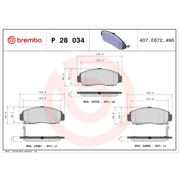 Brembo Ön Fren Balatası – P28034