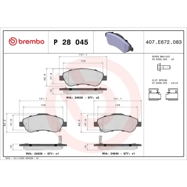 Brembo Ön Fren Balatası – P28045