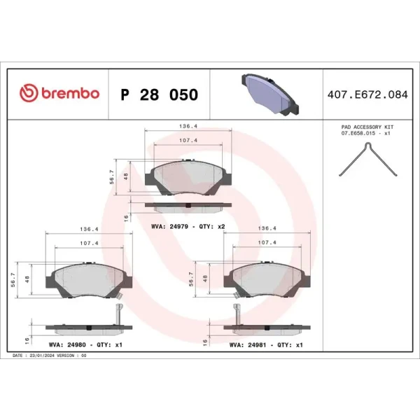 Brembo Ön Fren Balatası – P28050