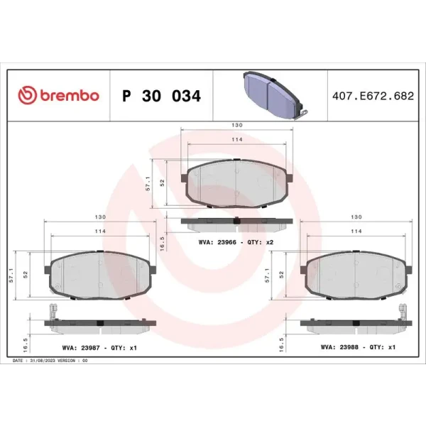 Brembo Ön Fren Balatası – P30034