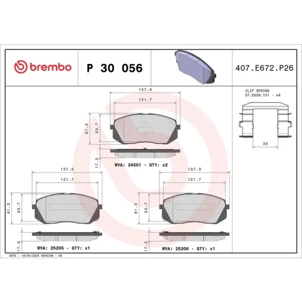 Brembo Ön Fren Balatası – P30056