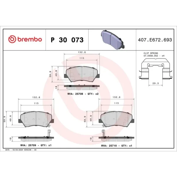 Brembo Ön Fren Balatası – P30073