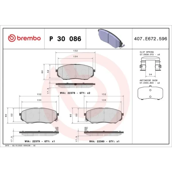 Brembo Ön Fren Balatası – P30086