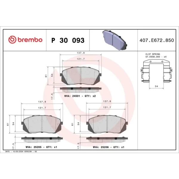 Brembo Ön Fren Balatası – P30093