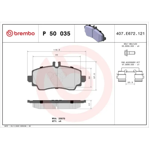 Brembo Ön Fren Balatası – P50035