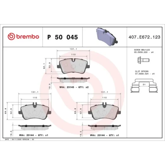 Brembo Ön Fren Balatası – P50045 ürün görseli