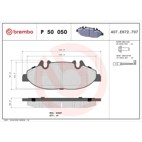 Brembo Ön Fren Balatası – P50050
