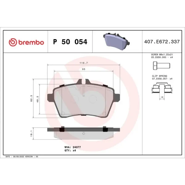 Brembo Ön Fren Balatası – P50054