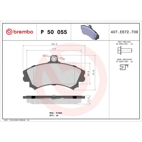 Brembo Ön Fren Balatası – P50055